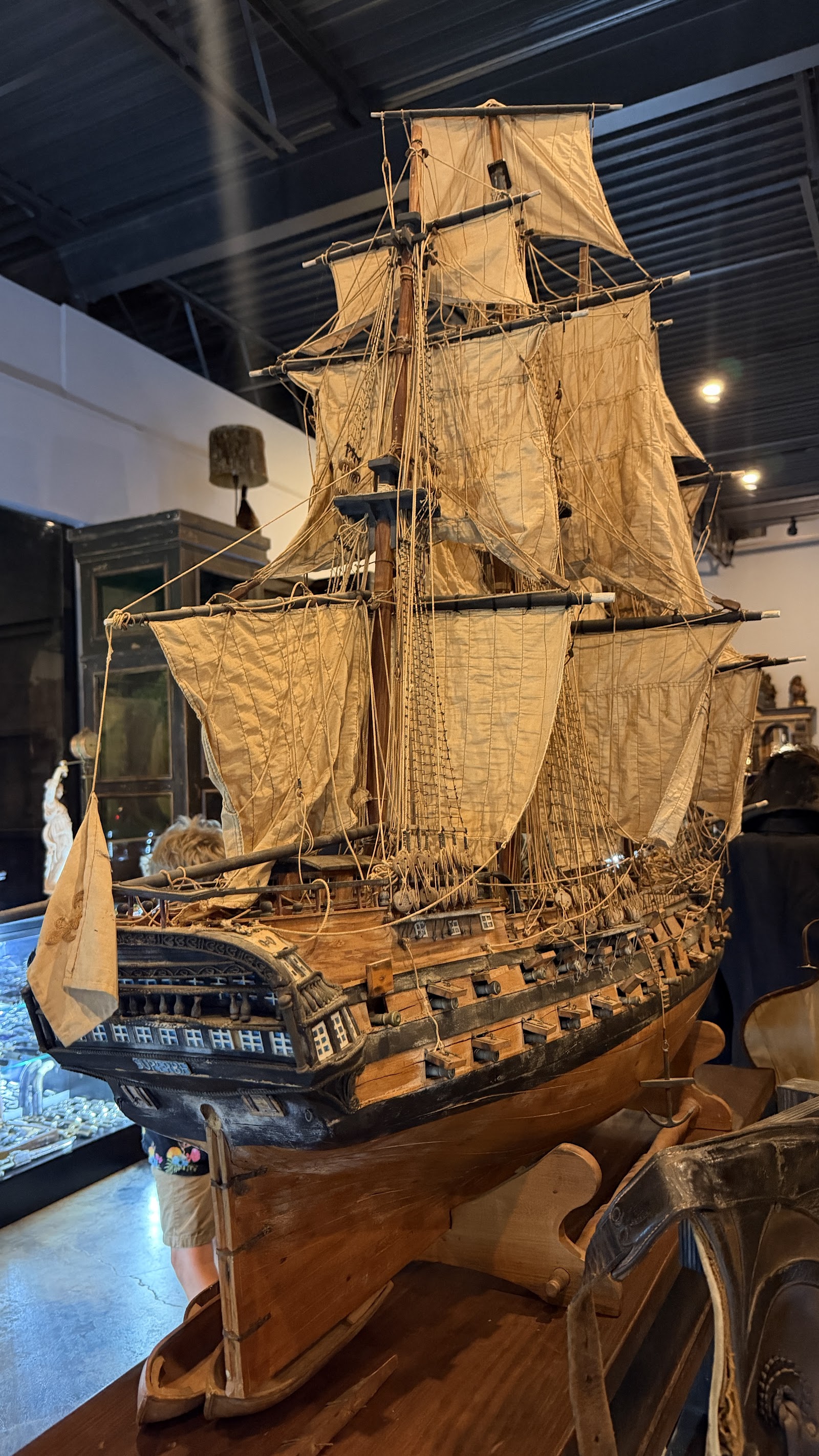 Antique tall-ship model