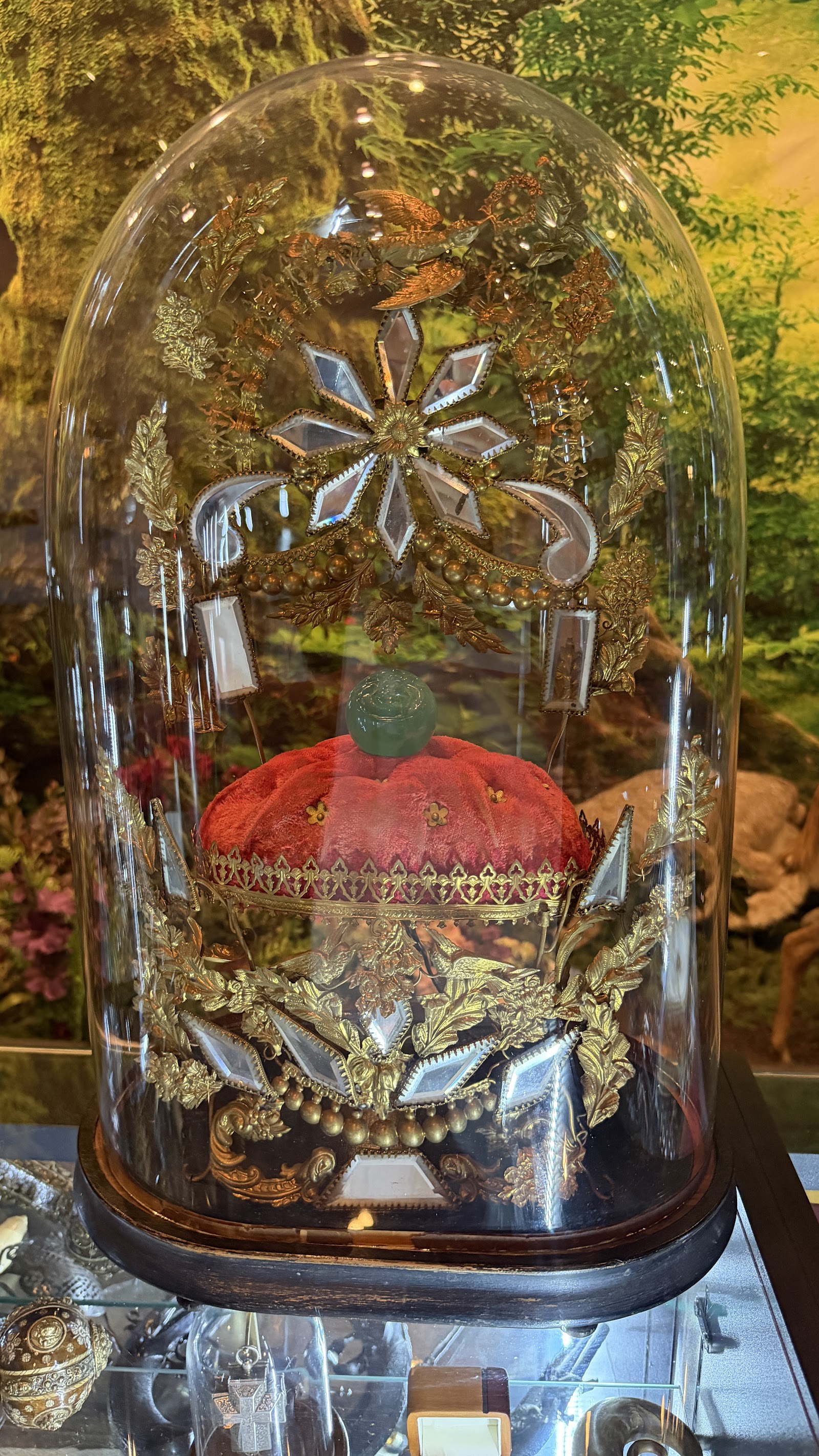 Gilt-and-glass dome display